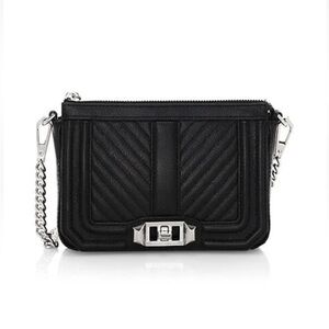 NWOT Rebecca Minkoff Love Chevron Quilted Leather Crossbody Bag